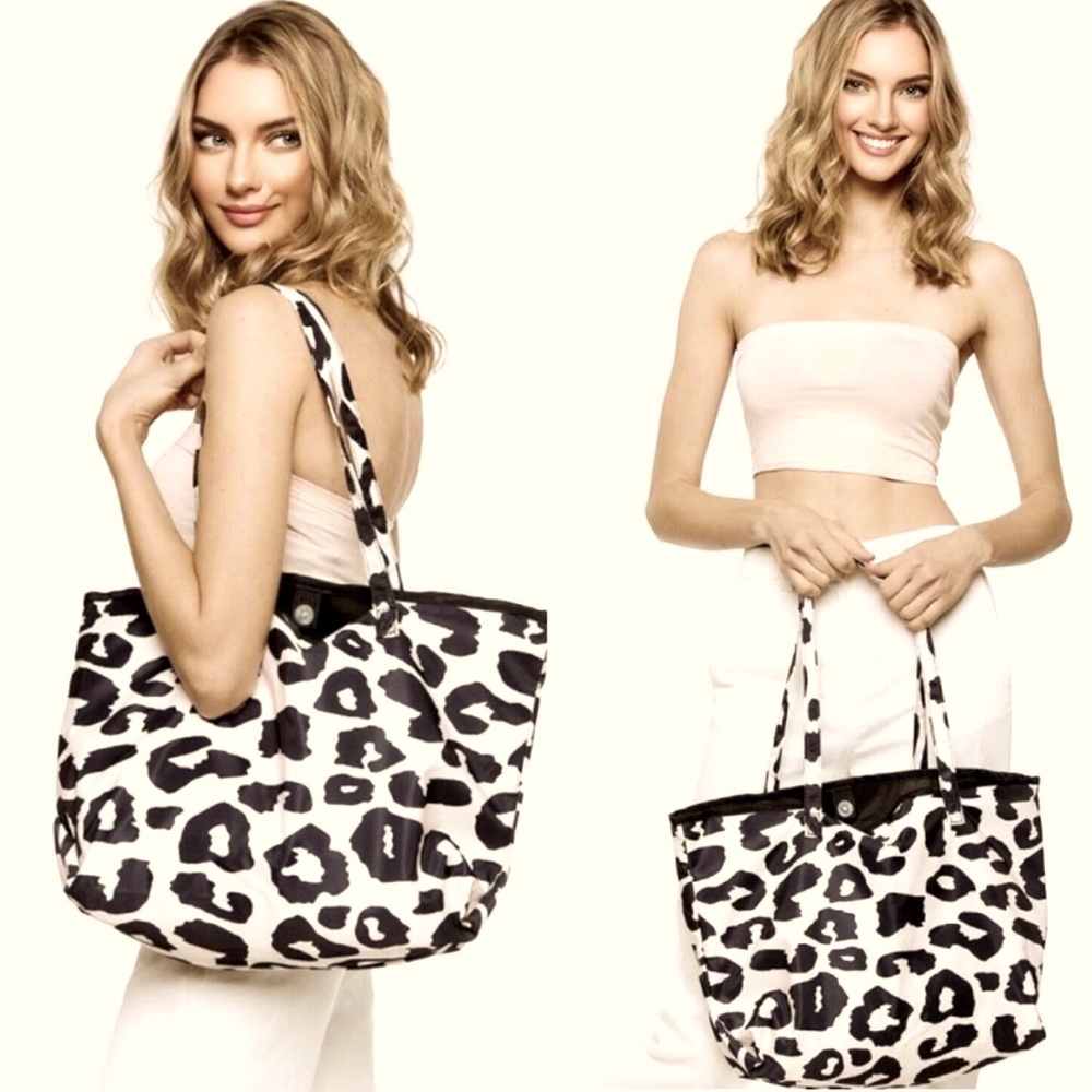 LARGE LEOPARD PRINT TOTE BAG